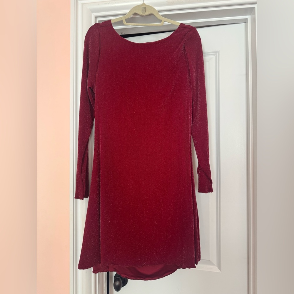 Elegant Red Long Sleeve Dress